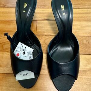 Zara Black Women's Slip On Heels